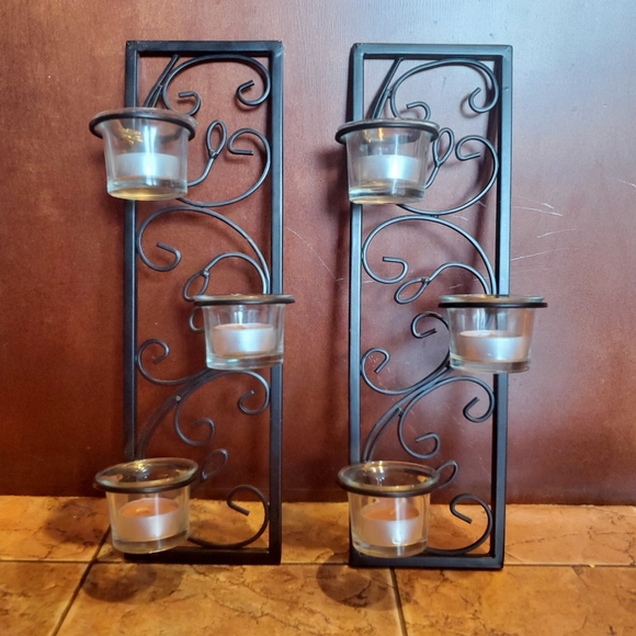 Other - Black Wall Art Candle Tealight Holders